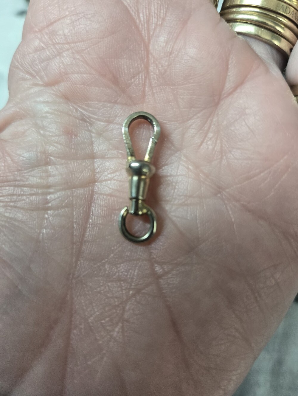 Small Gold-Tone Swivel Snap Hook Charm